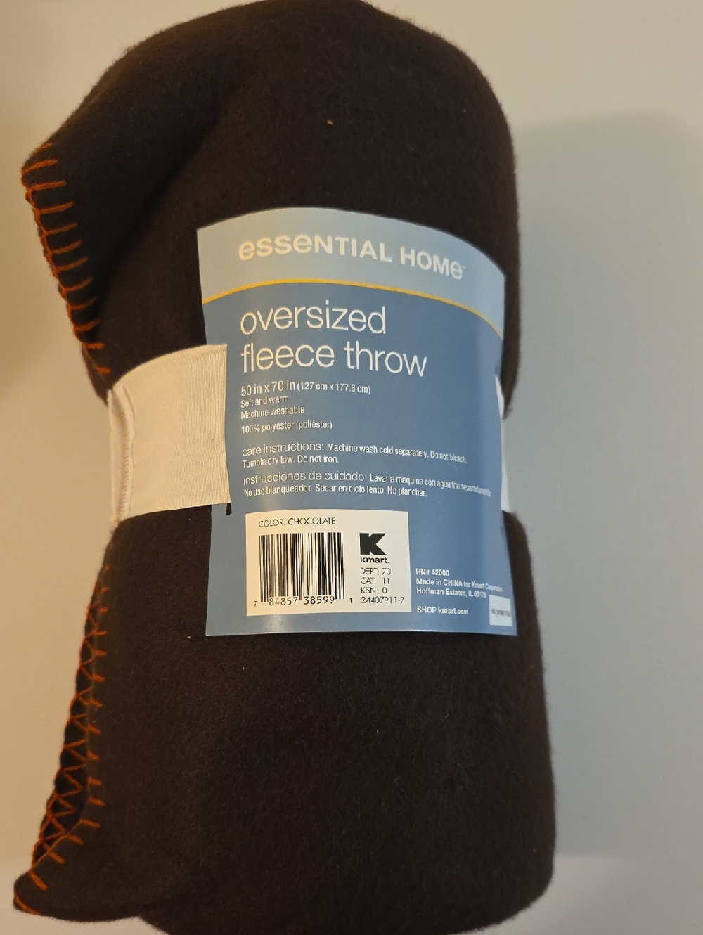 Oversized Chocolate Fleece Throw 50x70